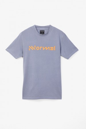 NNormal Organic cotton t-shirt Blå | 49IHXNPVR