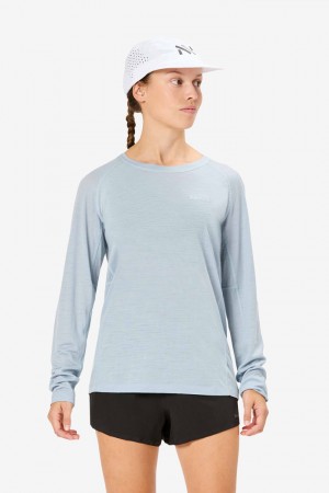 NNormal merino long sleeve t-shirt Blå | 35ZFOBVUS